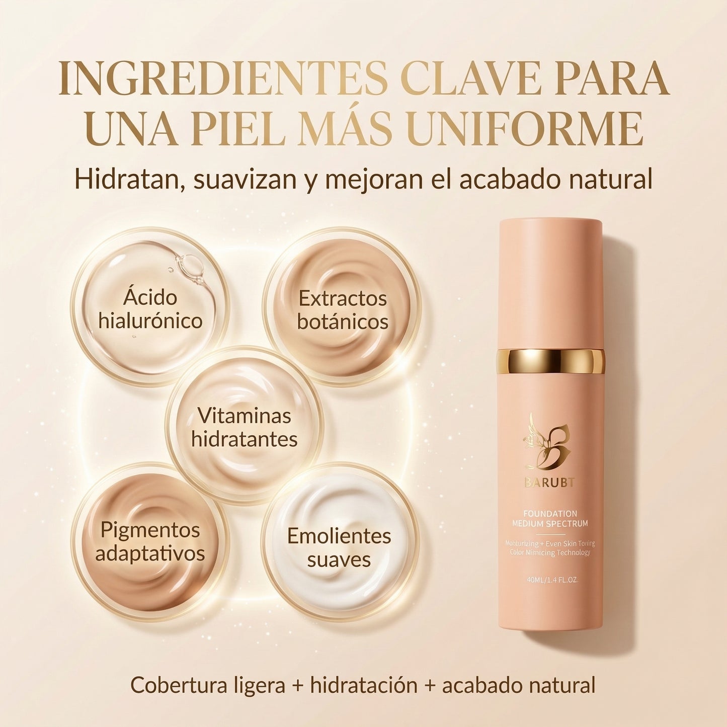 BARUBT - Base 4 en 1 - Se adapta a tu piel